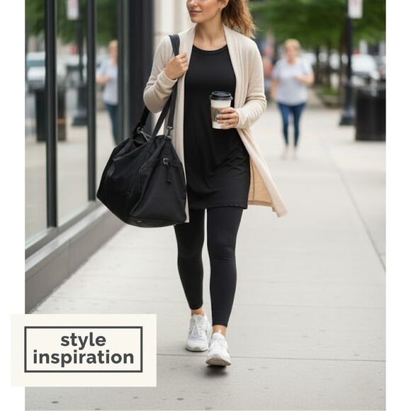 Athleta Black Mini Dress XS Sleeveless Stretch Tunic Athlesisure Activewear Gym - Picture 7 of 7